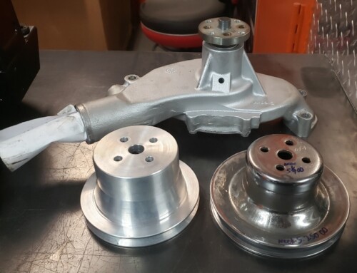 Custom V Groove Water Pump Pulley Machining Out Of Billet Aluminum To A Smaller Diameter For High Performance Cooling