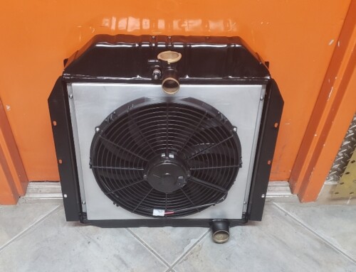 1946 International Rat Rod Truck Custom Copper Brass Radiator With Aluminum Fan Shroud and Spal Electric Fan
